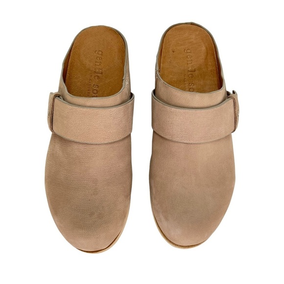 Gentle Souls Henley Tan Leather Wooden Platform Womens Clog Size 6.5M - Picture 6 of 16